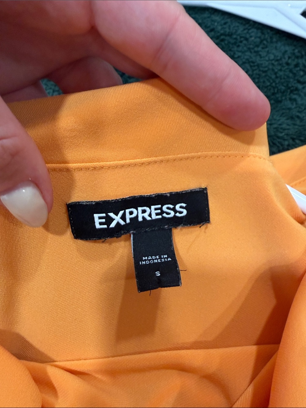 Express Orange One-Shoulder Ruched Crop Top - Picture 2 of 3